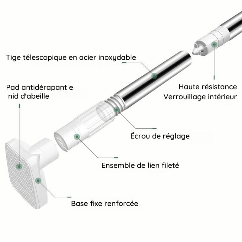 Tringle à Vêtements Télescopique en Acier Inoxydable