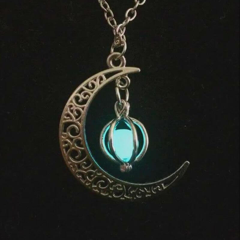 Pendentif Lune - Pierre luminescente