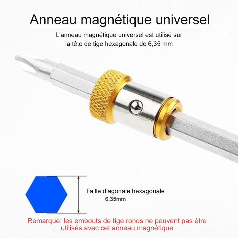 Embout Tournevis Magnétique à Anneau Amovible