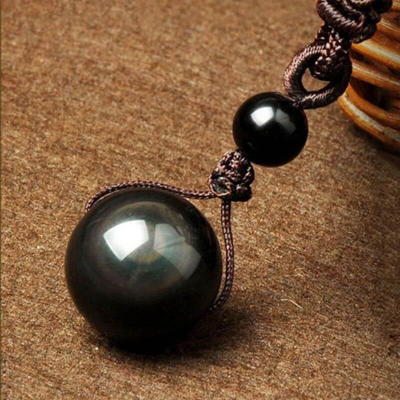 Pendentif obsidienne oeil céleste